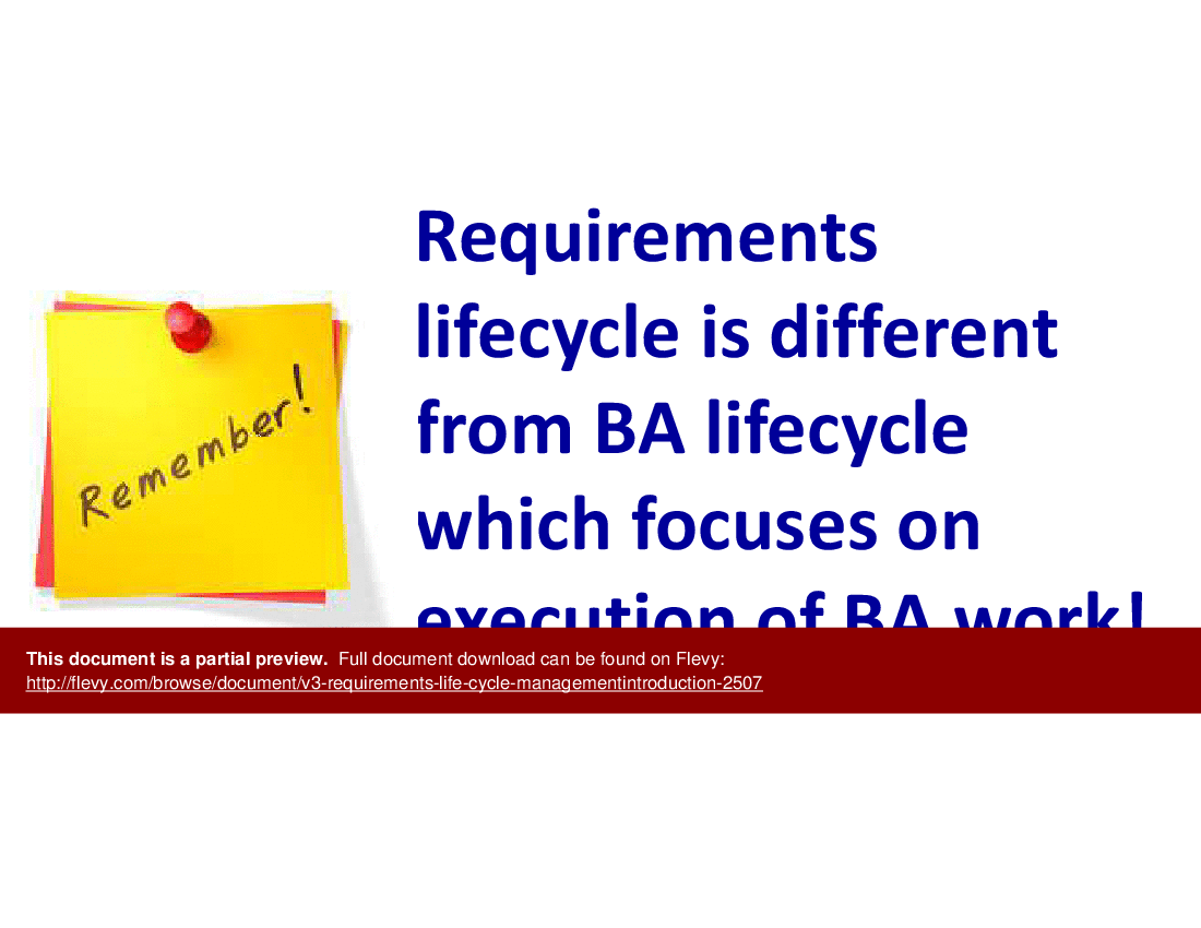 V3 Requirements Life Cycle Management -Introduction (19-slide PPT PowerPoint presentation (PPTX)) Preview Image
