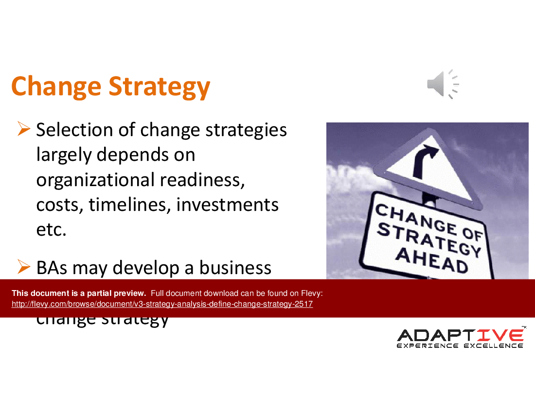 V3 Strategy Analysis - Define Change Strategy (15-slide PPT PowerPoint presentation (PPTX)) Preview Image