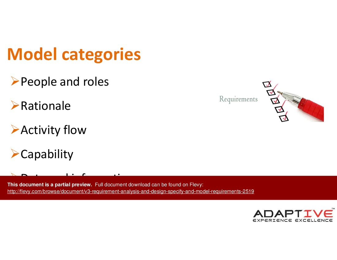 This is a partial preview of V3 Requirement Analysis & Design - Specify and Model Requirements. Full document is 16 slides. 