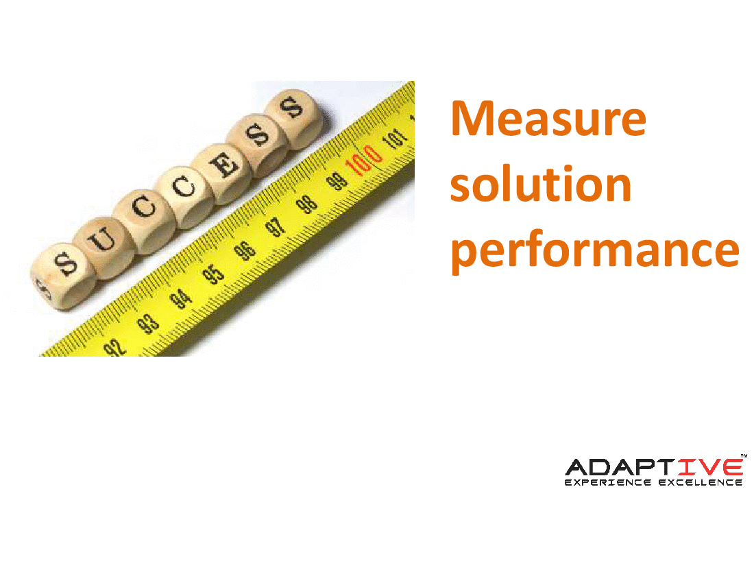V3 Solution Evaluation - Measure Solution Performance