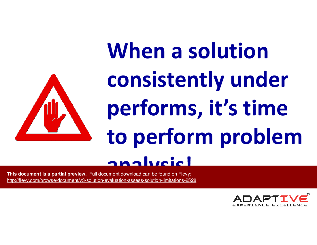 V3 Solution Evaluation - Assess Solution Limitations (9-slide PPT PowerPoint presentation (PPTX)) Preview Image