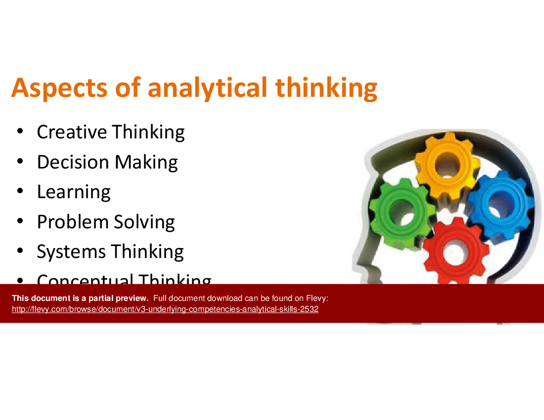 V3 Underlying Competencies - Analytical Skills (13-slide PPT PowerPoint presentation (PPTX)) Preview Image