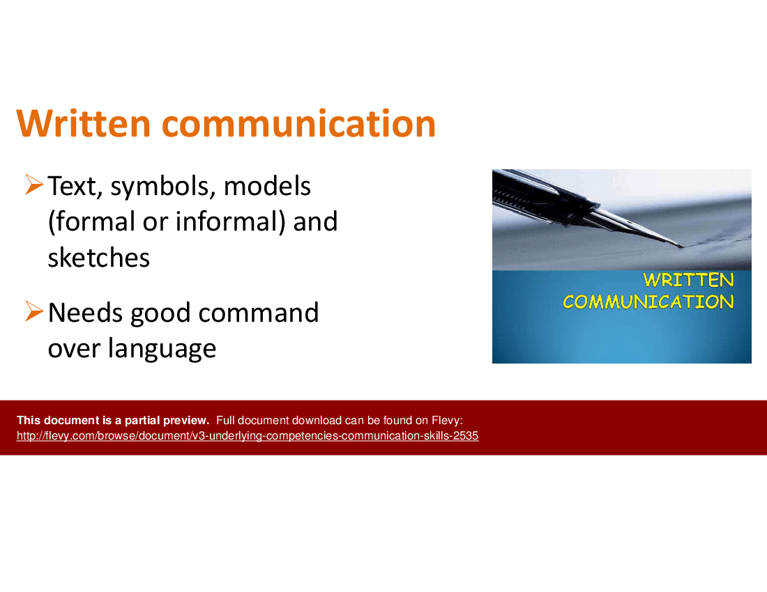 V3 Underlying Competencies - Communication Skills (9-slide PPT PowerPoint presentation (PPTX)) Preview Image