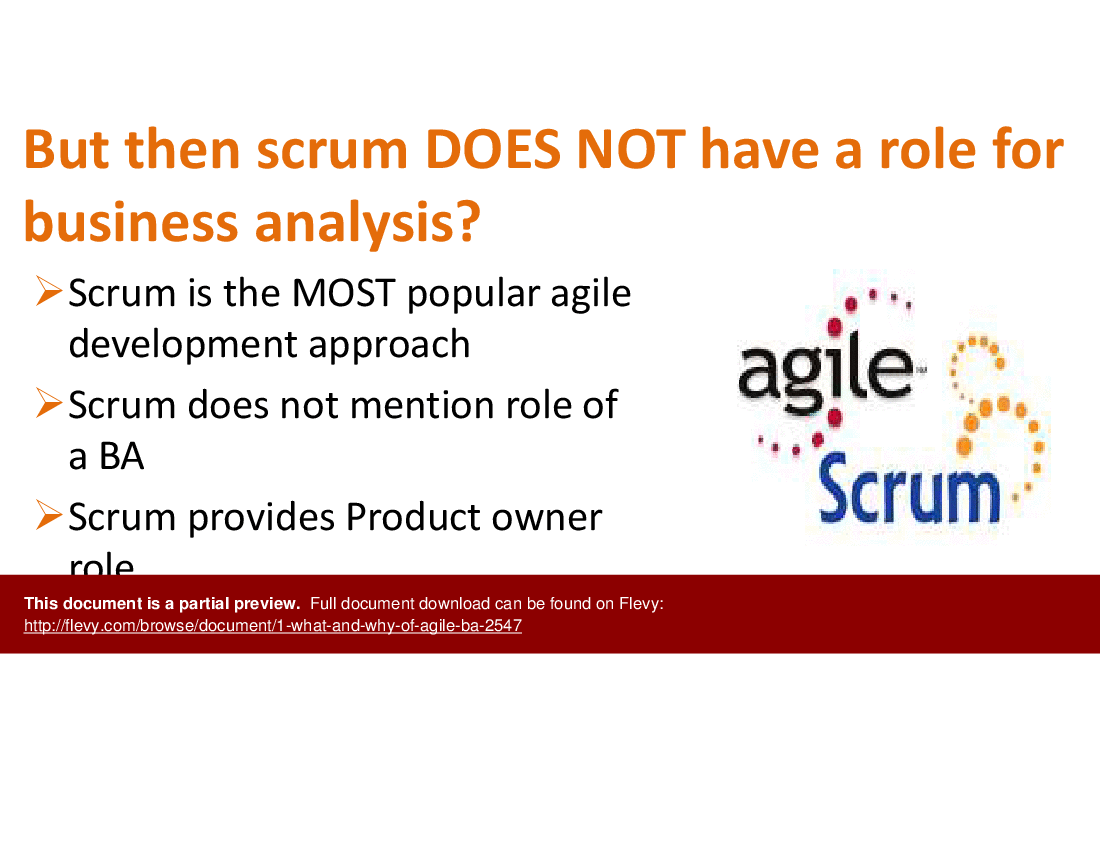 Agile Module 1: What and Why of Agile BA (35-slide PPT PowerPoint presentation (PPTX)) Preview Image