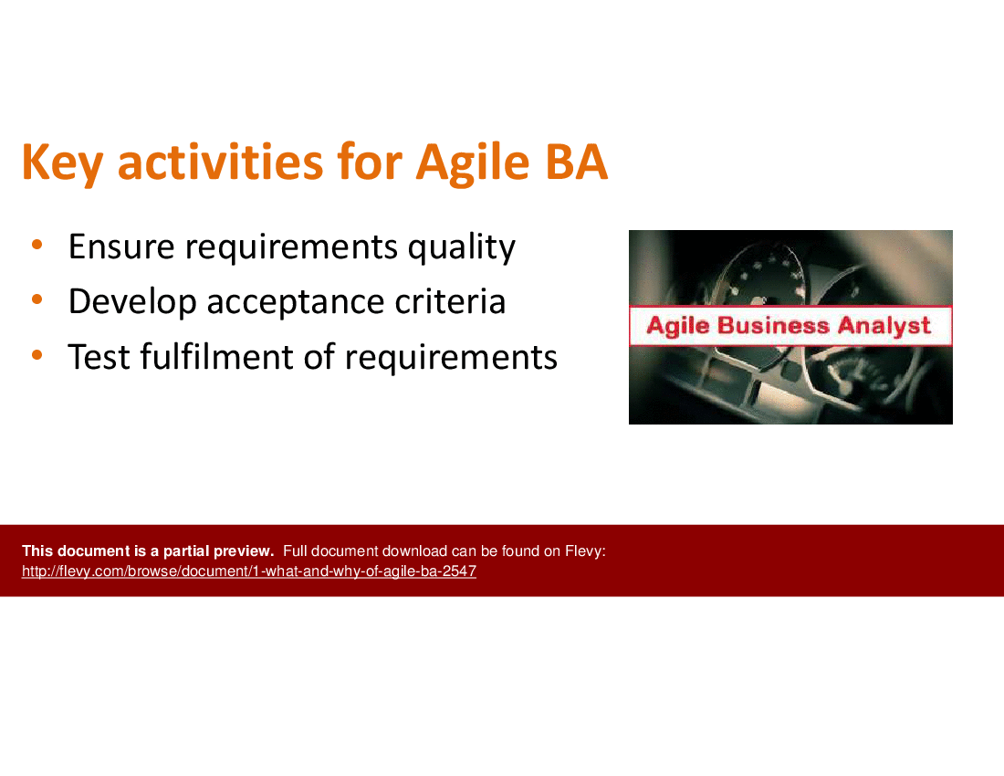 Agile Module 1: What and Why of Agile BA (35-slide PPT PowerPoint presentation (PPTX)) Preview Image