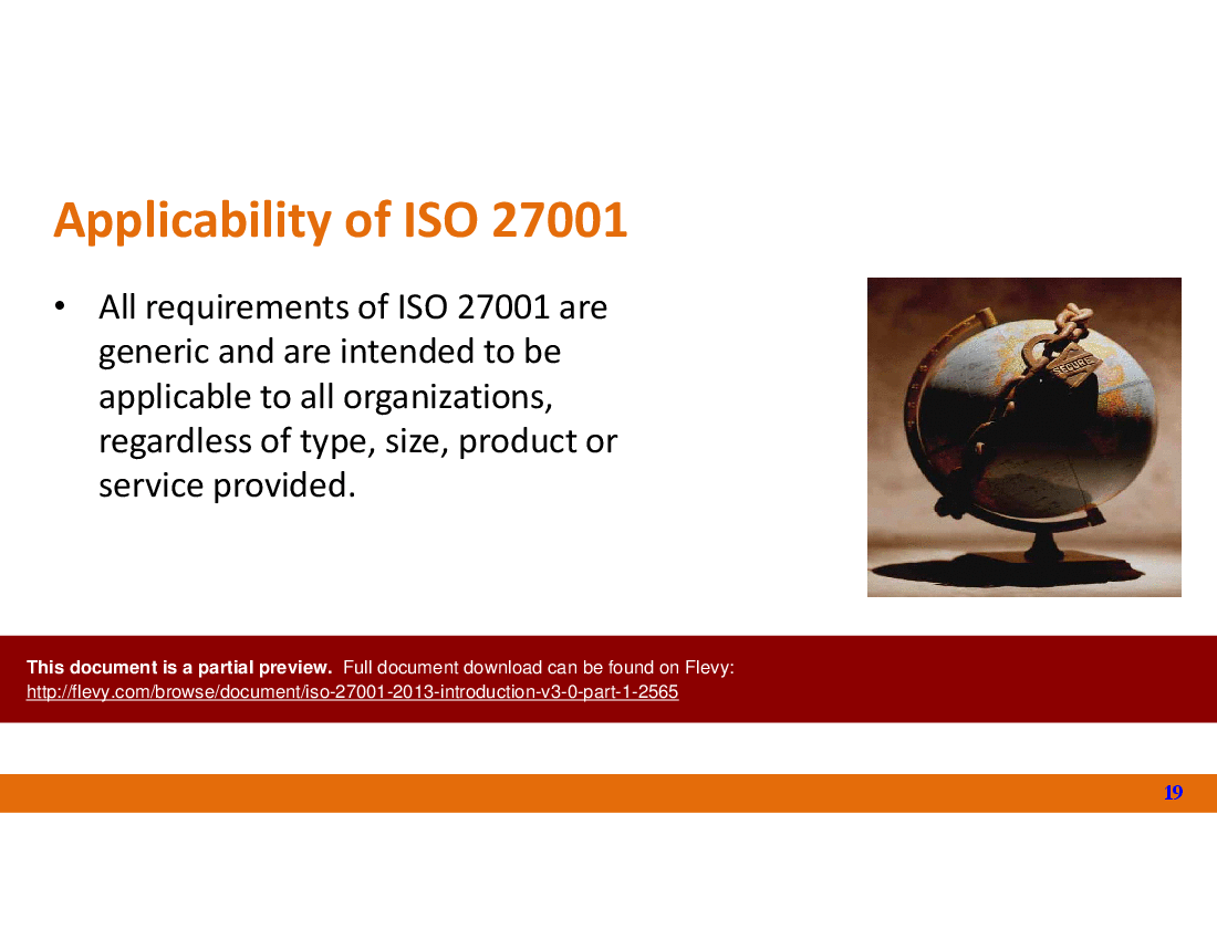 ISO 27001 2013 - Introduction v3.0 - Part 1 (20-slide PPT PowerPoint presentation (PPTX)) Preview Image