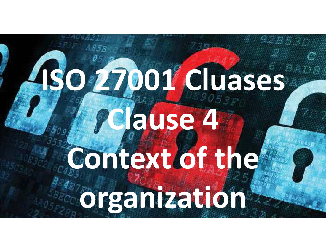 This is a partial preview of ISO 27001-2013-Clauses v3.0 - Module 02 -Clause 4 (10-slide PowerPoint presentation (PPTX)). Full document is 10 slides. 