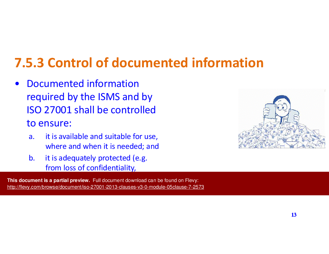ISO 27001-2013-Clauses v3.0 - Module 05 -Clause 7 (17-slide PPT PowerPoint presentation (PPTX)) Preview Image