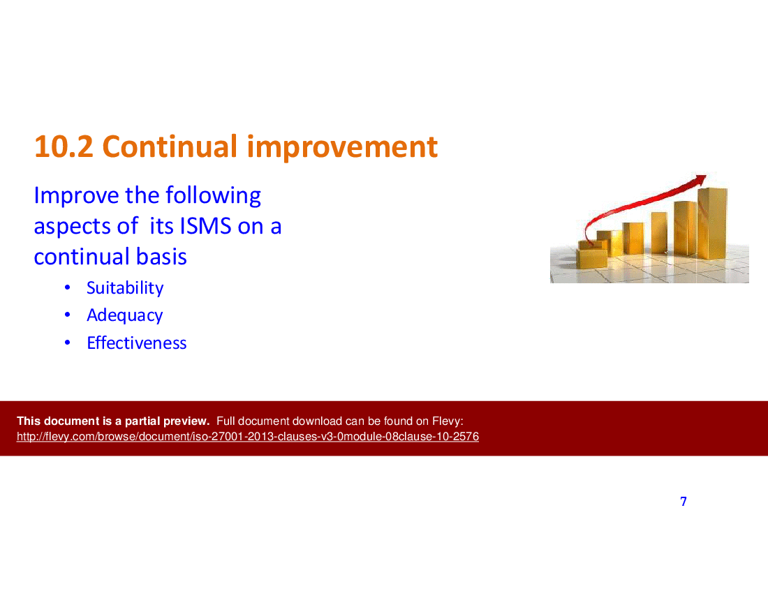 ISO 27001-2013-Clauses v3.0 -Module 08 -Clause 10 (8-slide PPT PowerPoint presentation (PPTX)) Preview Image