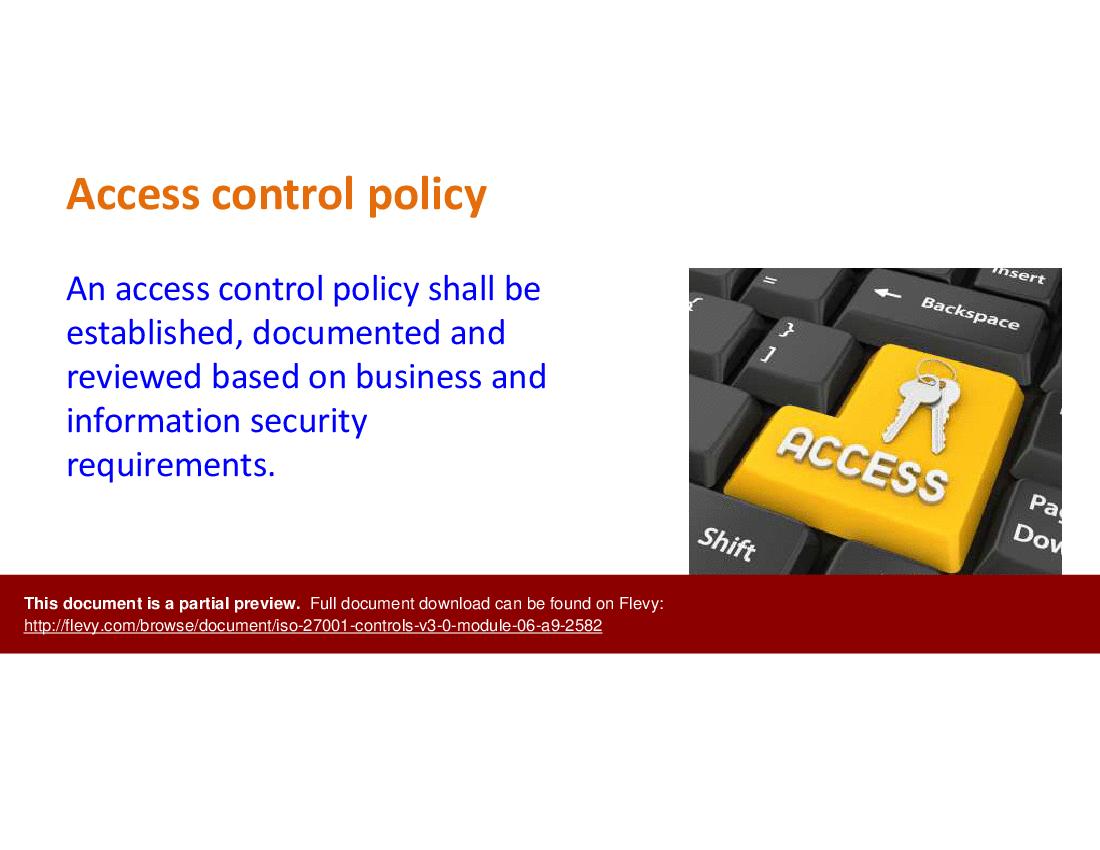 ISO 27001-Controls v3.0 - Module 06 - A9 (21-slide PPT PowerPoint presentation (PPTX)) Preview Image
