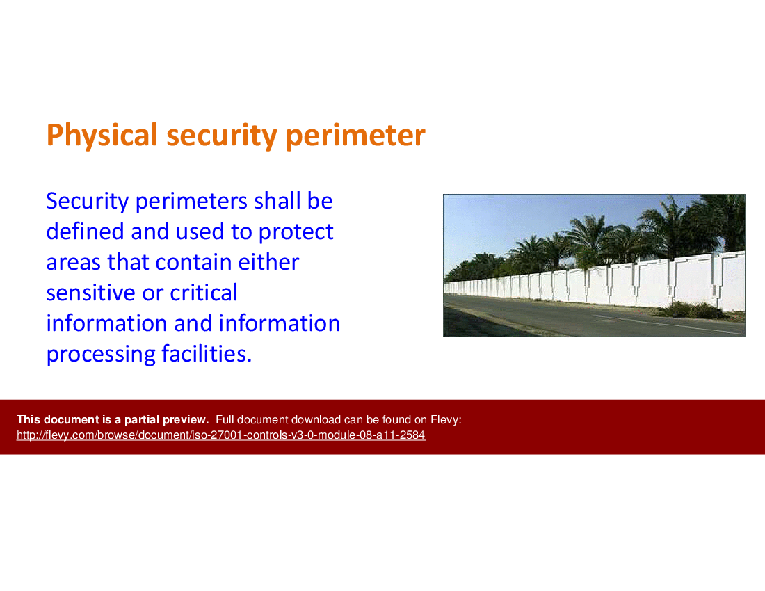ISO 27001-Controls v3.0 - Module 08 - A11 (21-slide PPT PowerPoint presentation (PPTX)) Preview Image