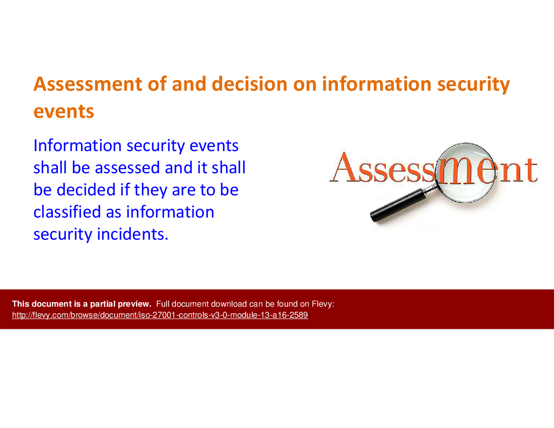 ISO 27001-Controls v3.0 - Module 13 - A16 (11-slide PPT PowerPoint presentation (PPTX)) Preview Image
