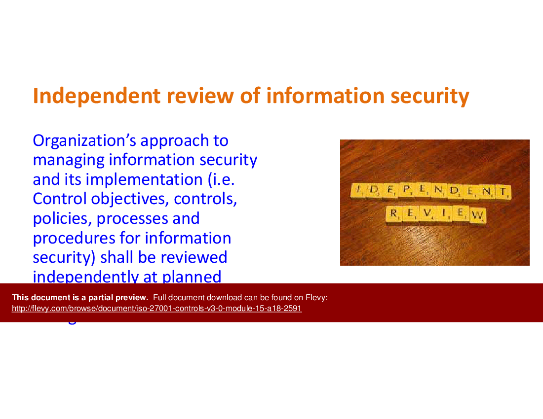 ISO 27001-Controls v3.0 - Module 15 - A18 (13-slide PPT PowerPoint presentation (PPTX)) Preview Image