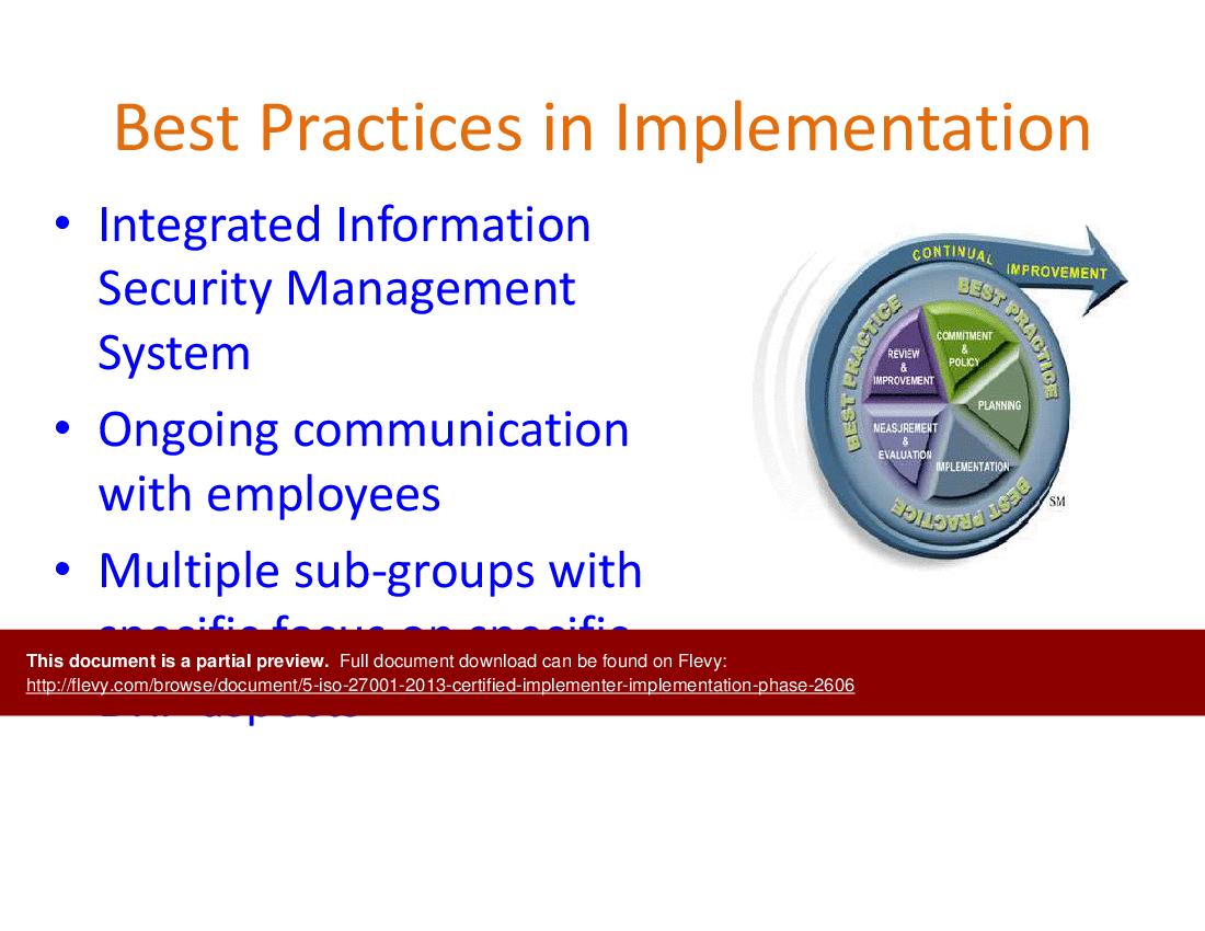 5-ISO 27001 2013 Certified Implementer Implementation Phase (18-slide PPT PowerPoint presentation (PPTX)) Preview Image