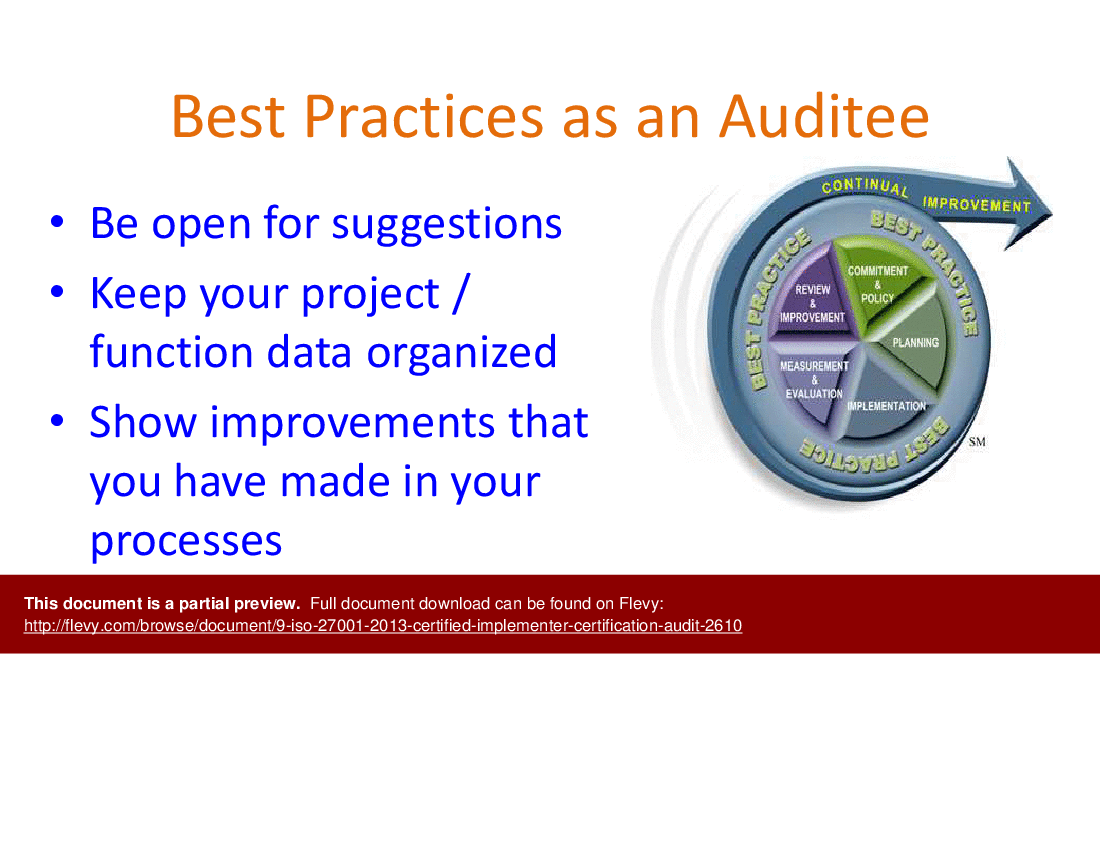 9-ISO 27001 2013 Certified Implementer Certification Audit (10-slide PPT PowerPoint presentation (PPTX)) Preview Image