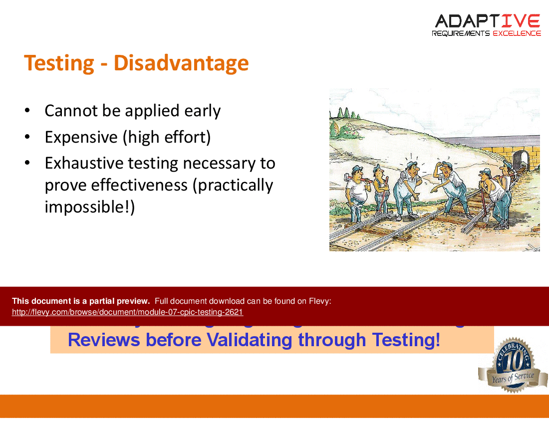 Module 07 - CPIC - Testing (36-slide PPT PowerPoint presentation (PPTX)) Preview Image