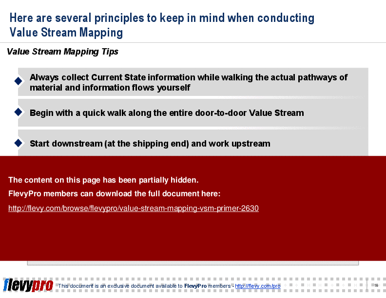 Value Stream Mapping (VSM) Primer (19-slide PPT PowerPoint presentation (PPTX)) Preview Image