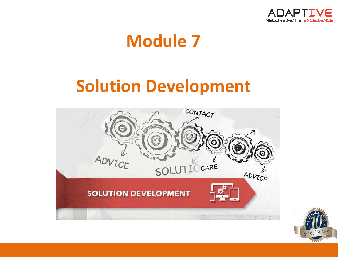 SW TL-Module 7 - Solution Development