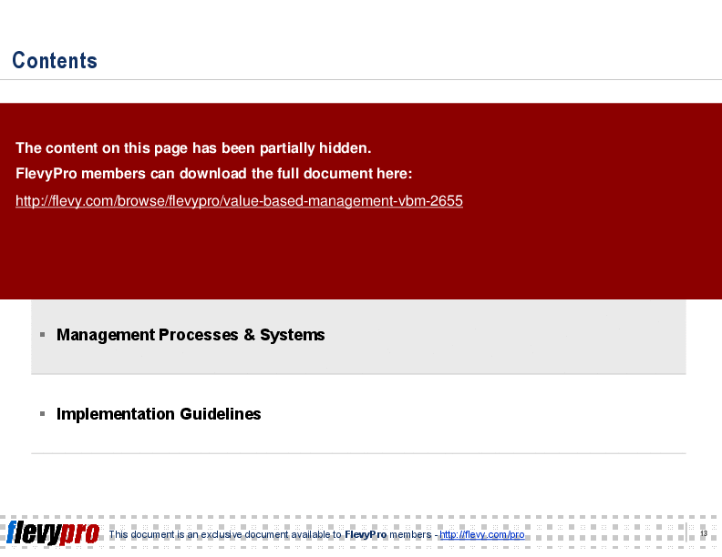 This is a partial preview of Value Based Management (VBM) (22-slide PowerPoint presentation (PPT)). Full document is 22 slides. 