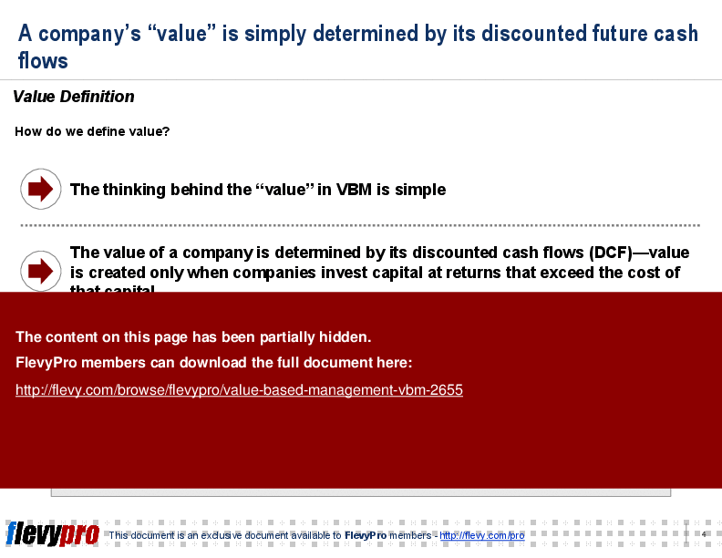 Value Based Management (VBM) (22-slide PowerPoint presentation (PPT)) Preview Image