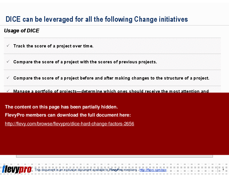 This is a partial preview of DICE Hard Change Factors (12-slide PowerPoint presentation (PPT)). Full document is 12 slides. 