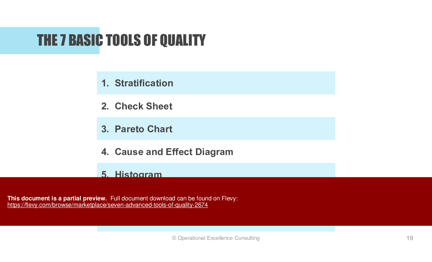 Seven Advanced Tools of Quality (73-slide PPT PowerPoint presentation (PPTX)) Preview Image