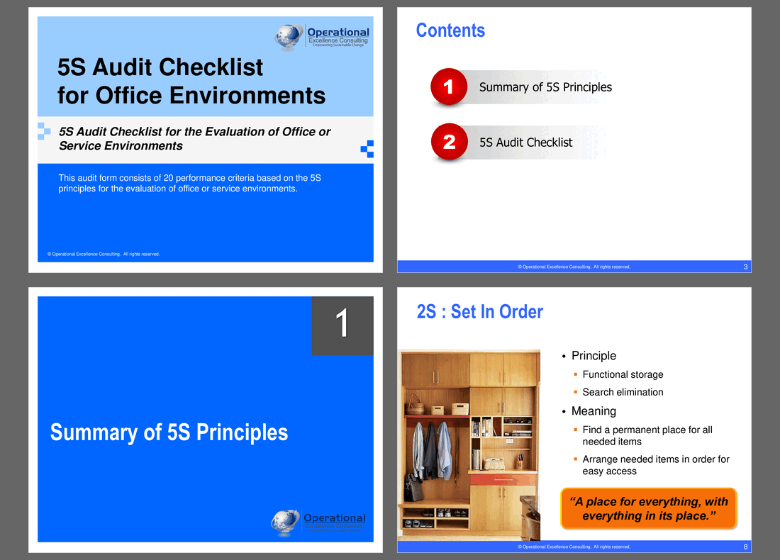 Office 5S Audit Checklist (28-slide PPT PowerPoint presentation (PPTX)) Preview Image