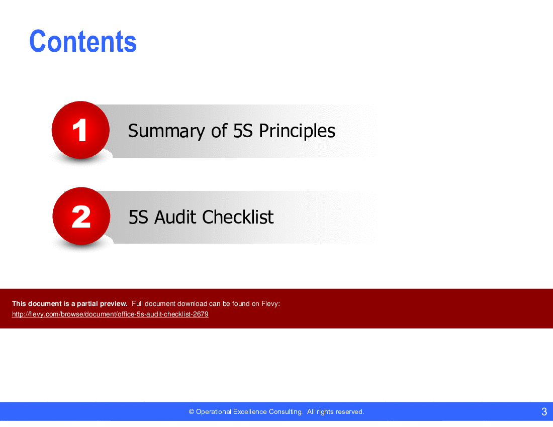 This is a partial preview of Office 5S Audit Checklist (28-slide PowerPoint presentation (PPTX)). Full document is 28 slides. 