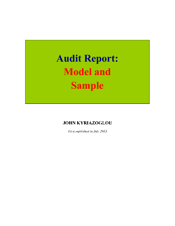 Audit Report Model and Sample (26-page Word document) Preview Image