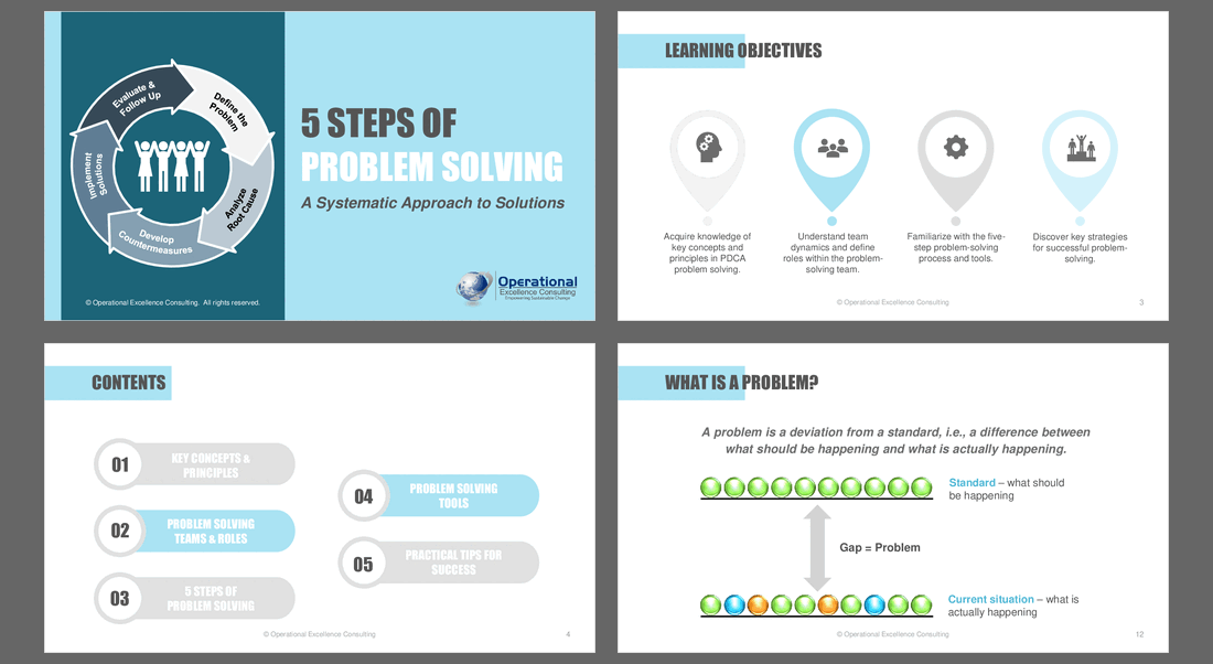 5 Steps of Problem Solving (207-slide PPT PowerPoint presentation (PPTX)) Preview Image