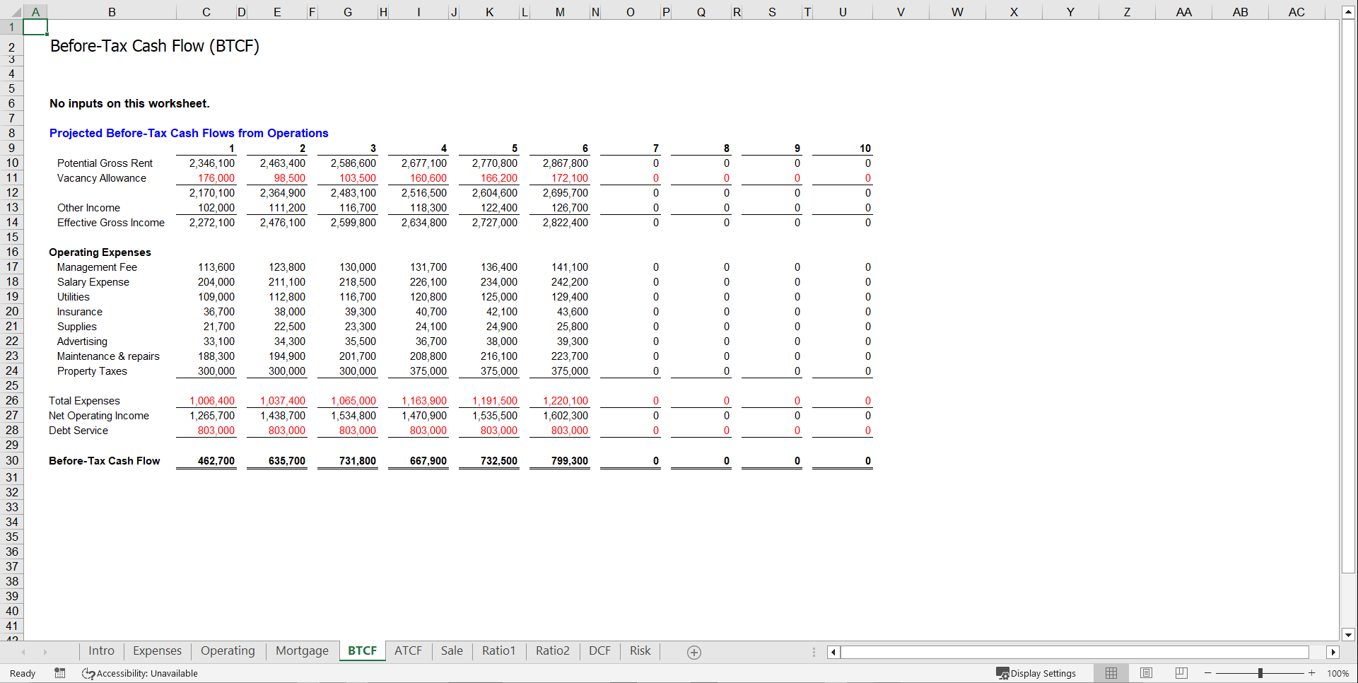 Real Estate Valuation Model (Excel template (XLS)) Preview Image