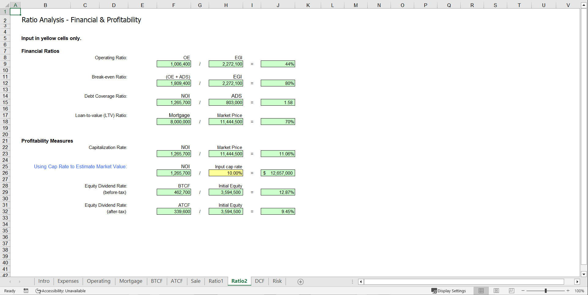 Real Estate Valuation Model (Excel template (XLS)) Preview Image