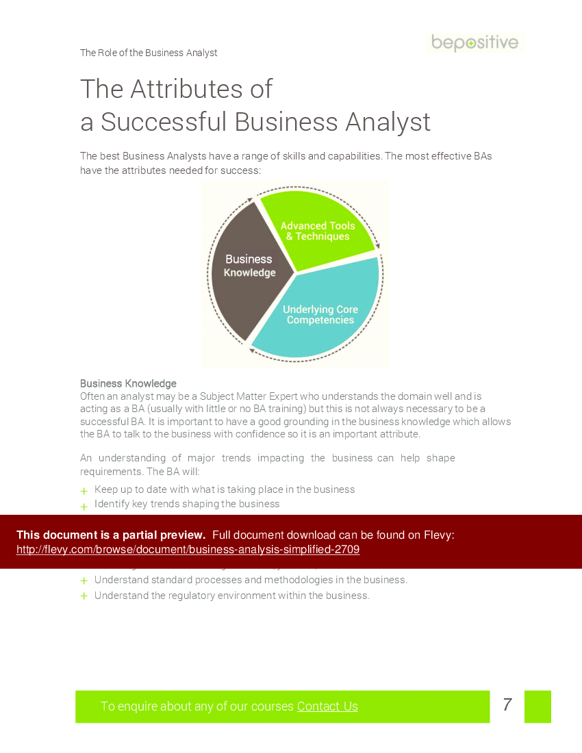 This is a partial preview of Business Analysis Simplified (29-page PDF document). Full document is 29 pages. 