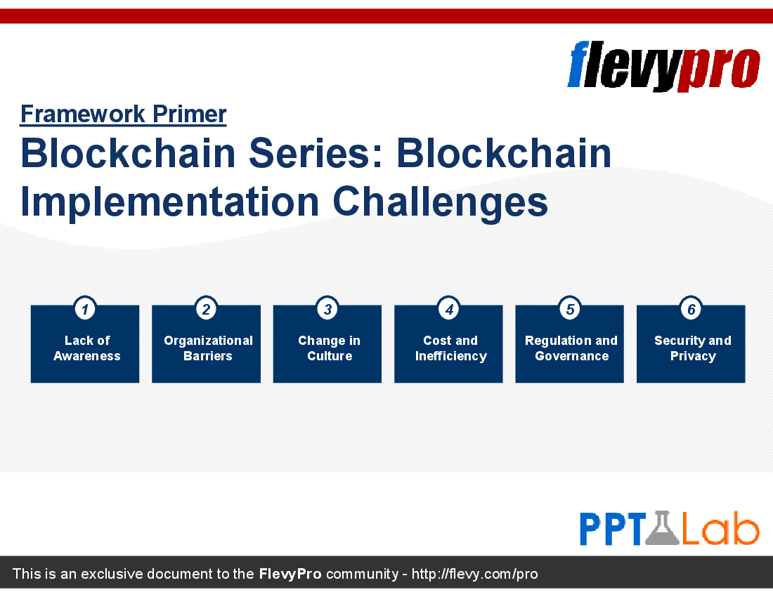 This is a partial preview of Blockchain Series: Blockchain Implementation Challenges (17-slide PowerPoint presentation (PPT)). Full document is 17 slides. 
