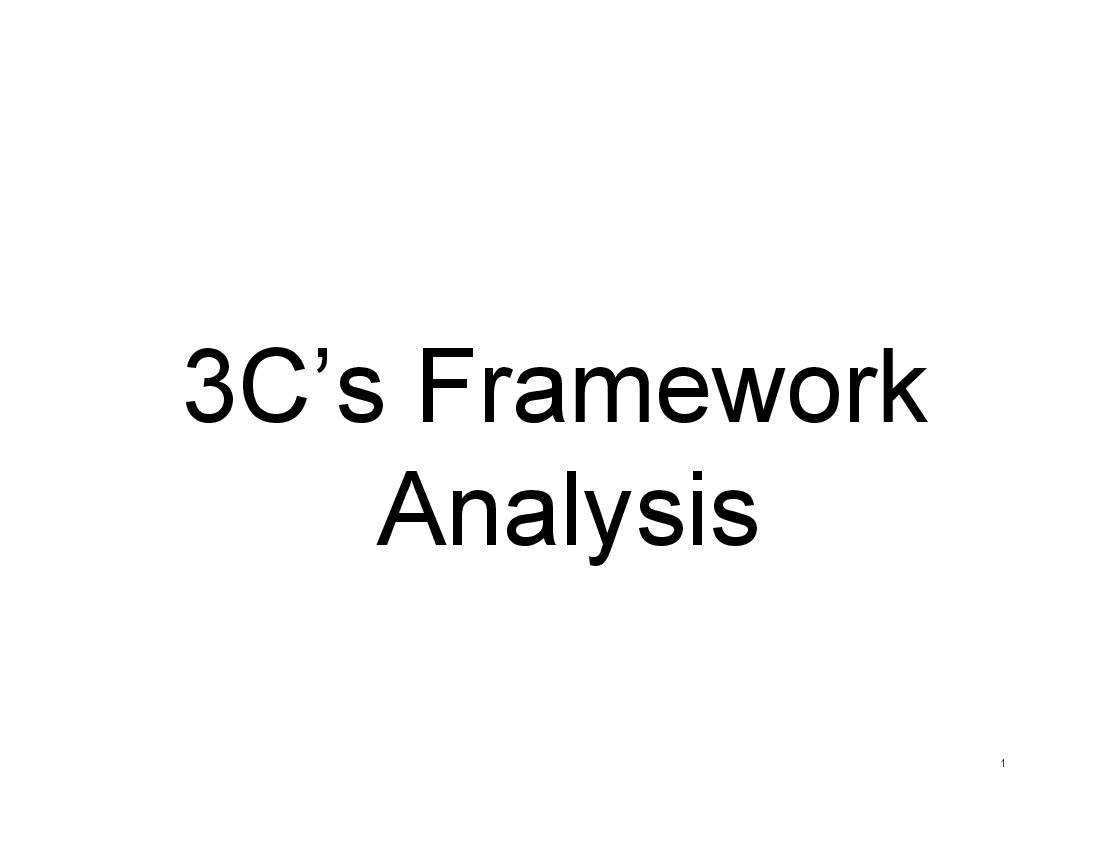 This is a partial preview of 3Cs Framework Analysis (16-slide PowerPoint presentation (PPT)). Full document is 16 slides. 
