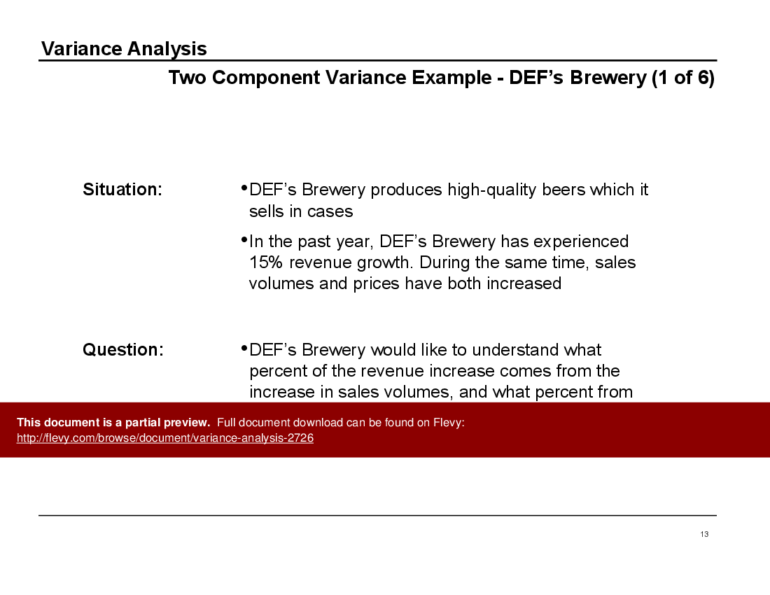 This is a partial preview of Variance Analysis (37-slide PowerPoint presentation (PPT)). Full document is 37 slides. 