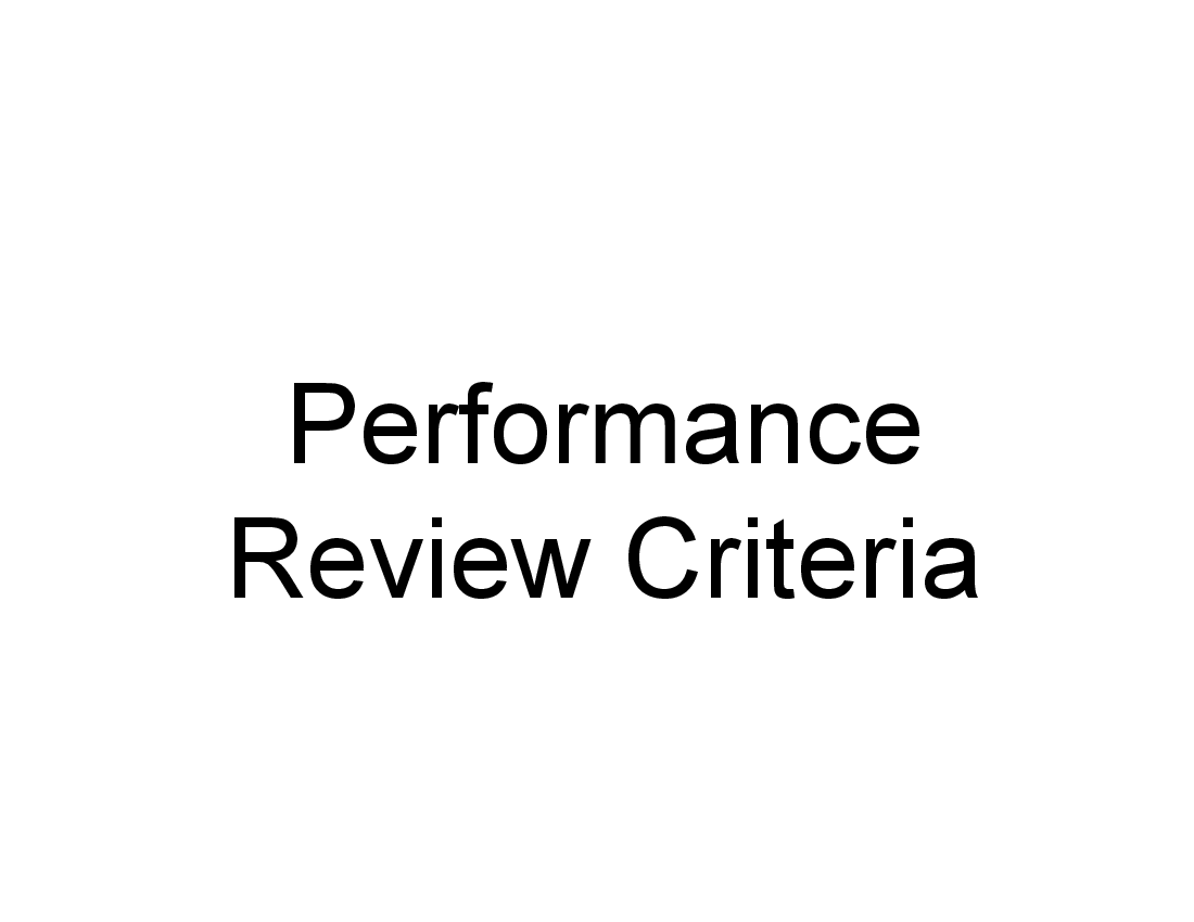 Performance Review Criteria
