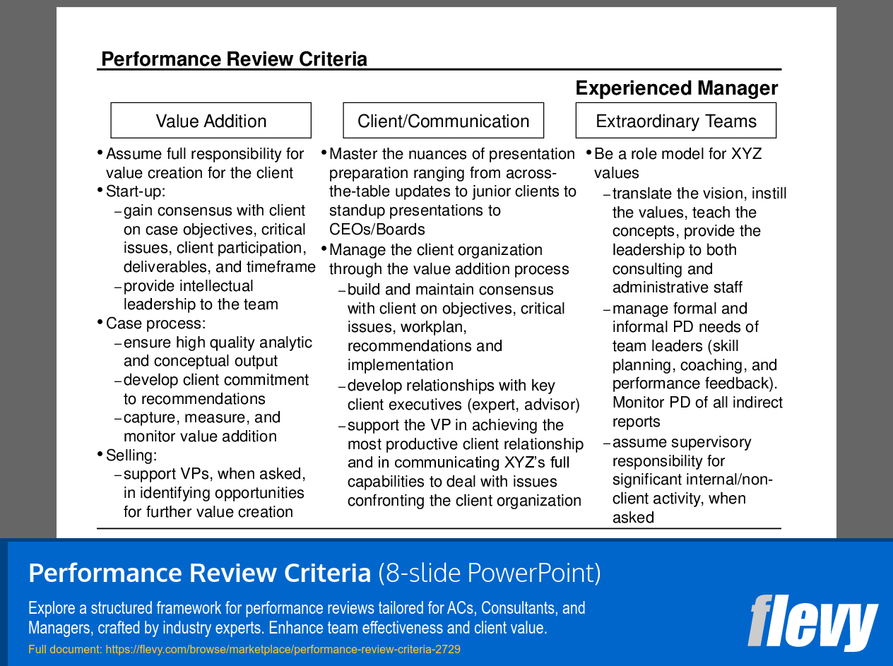 Performance Review Criteria (8-slide PPT PowerPoint presentation (PPT)) Preview Image