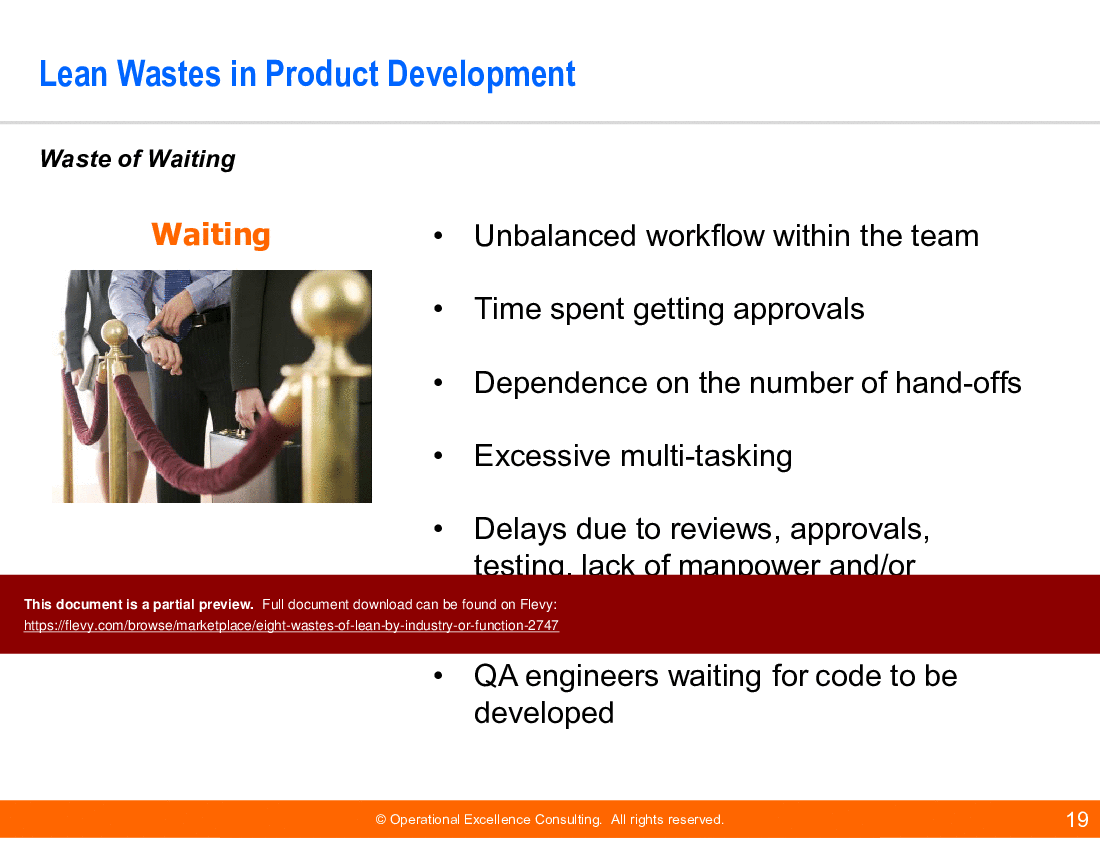Eight Wastes of Lean (by Industry or Function) (79-slide PPT PowerPoint presentation (PPTX)) Preview Image