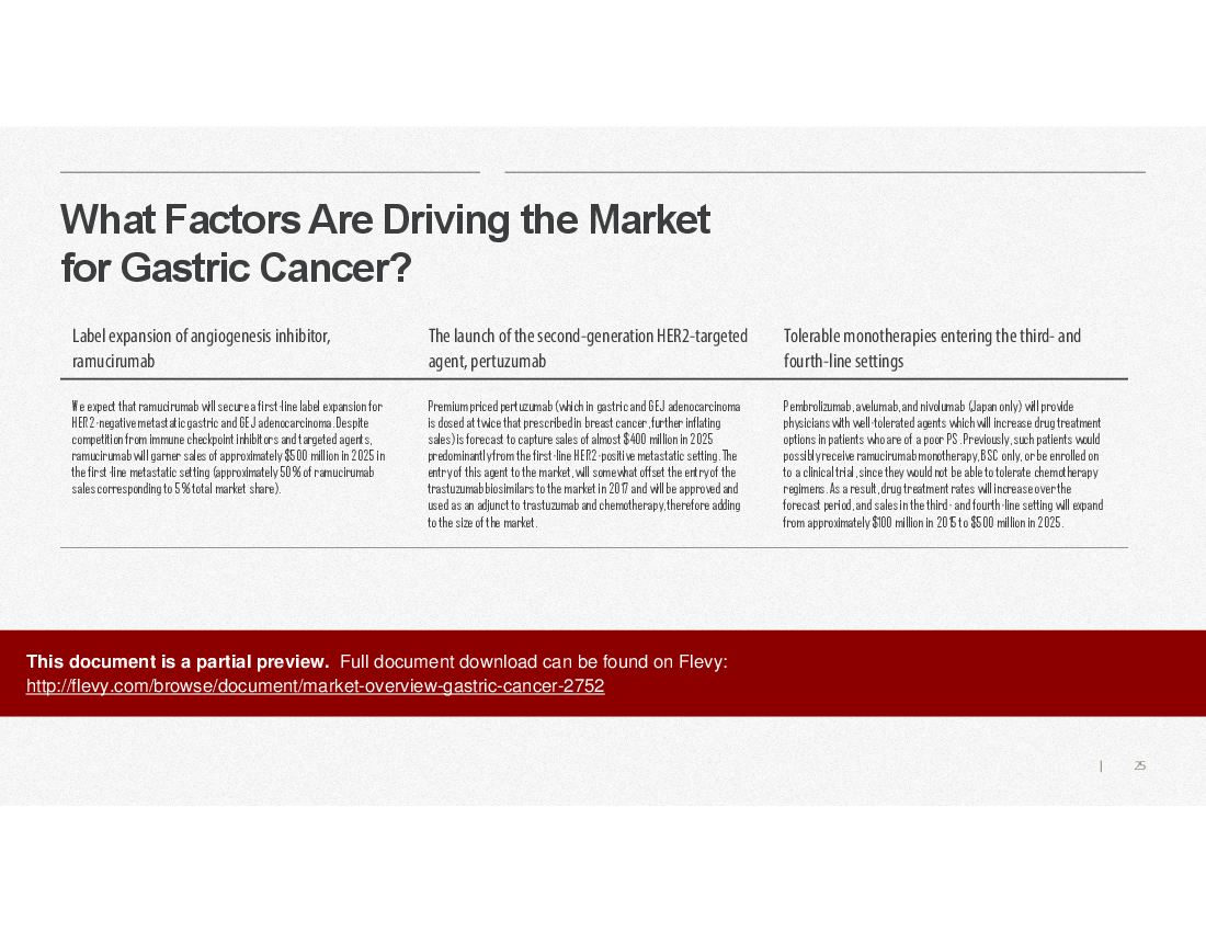 Market Overview: Gastric Cancer (27-slide PPT PowerPoint presentation (PPTX)) Preview Image