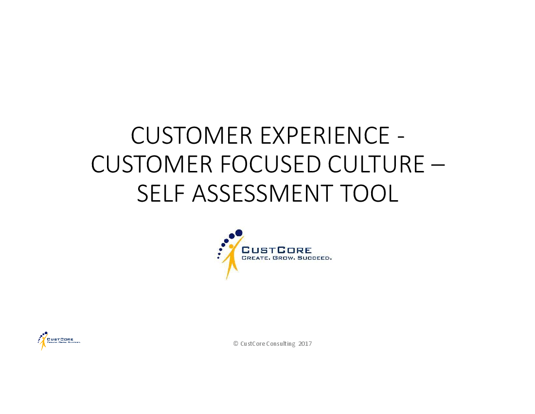 Customer Centric Culture Self Assessment Framework