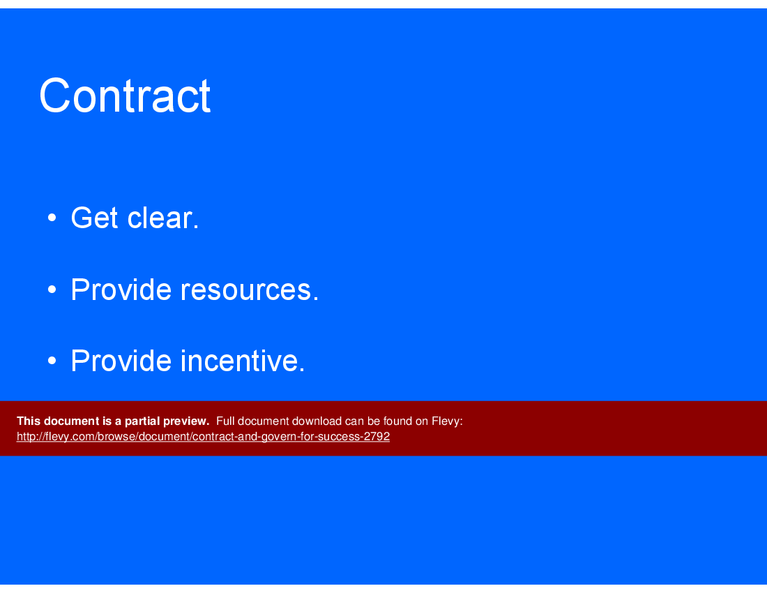 This is a partial preview of Contract & Govern For Success (30-slide PowerPoint presentation (PPTX)). Full document is 30 slides. 