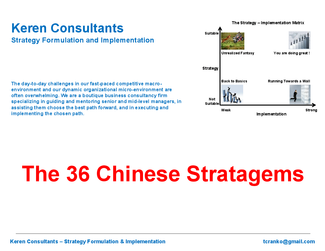 The 36 Stratagems - An Ancient Collection of Chinese Wisdom (56-slide PPT PowerPoint presentation (PPT)) Preview Image