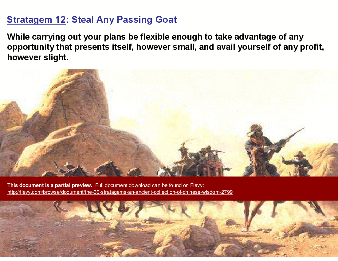 The 36 Stratagems - An Ancient Collection of Chinese Wisdom (56-slide PPT PowerPoint presentation (PPT)) Preview Image