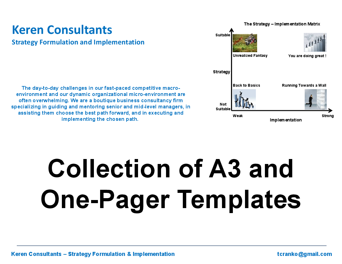 Collection of A3 and One-Pager Templates