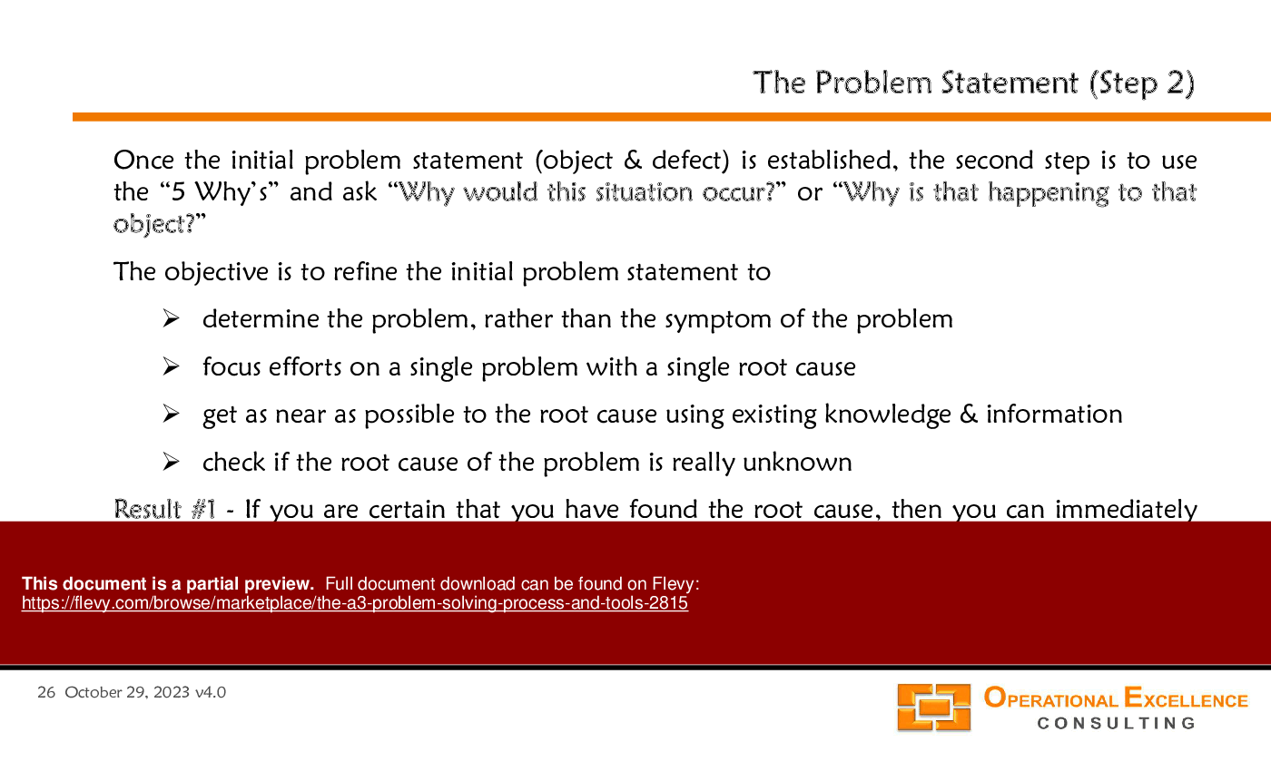 The A3 Problem Solving Process & Tools (181-slide PPT PowerPoint presentation (PPTX)) Preview Image
