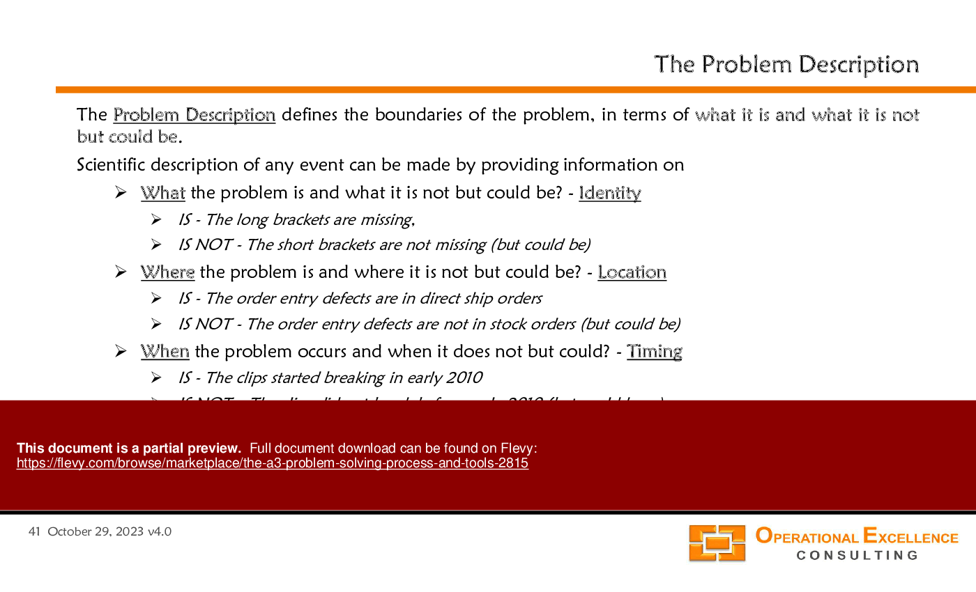 The A3 Problem Solving Process & Tools (181-slide PPT PowerPoint presentation (PPTX)) Preview Image