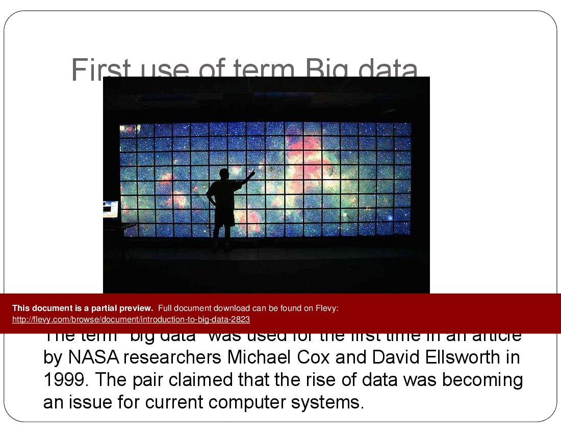 This is a partial preview of Introduction to Big Data (47-slide PowerPoint presentation (PPTX)). Full document is 47 slides. 