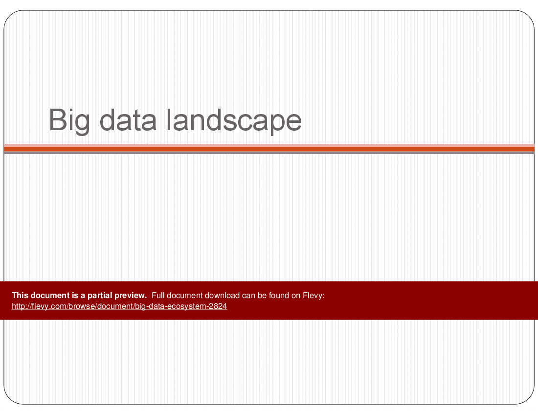 Big Data Ecosystem (41-slide PPT PowerPoint presentation (PPTX)) Preview Image