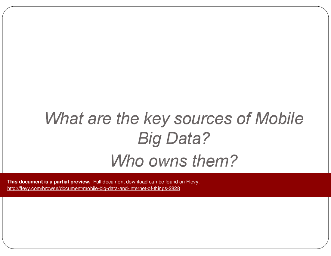 Mobile Big Data and Internet of Things (46-slide PPT PowerPoint presentation (PPTX)) Preview Image